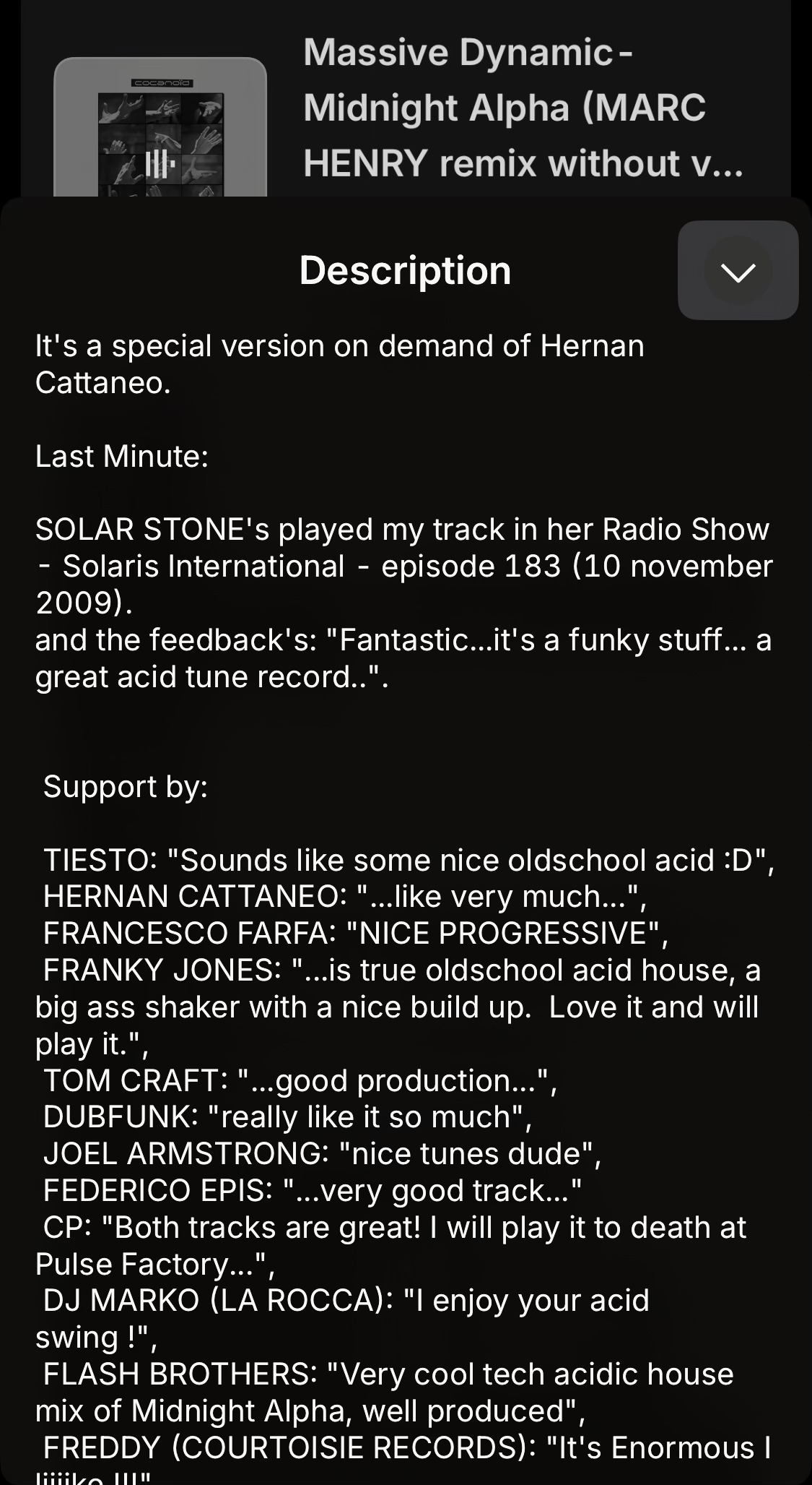 Archived Massive Dynamic Midnight Alpha Marc Henry remix feedbacks and Solarstone Solaris International 183 public play