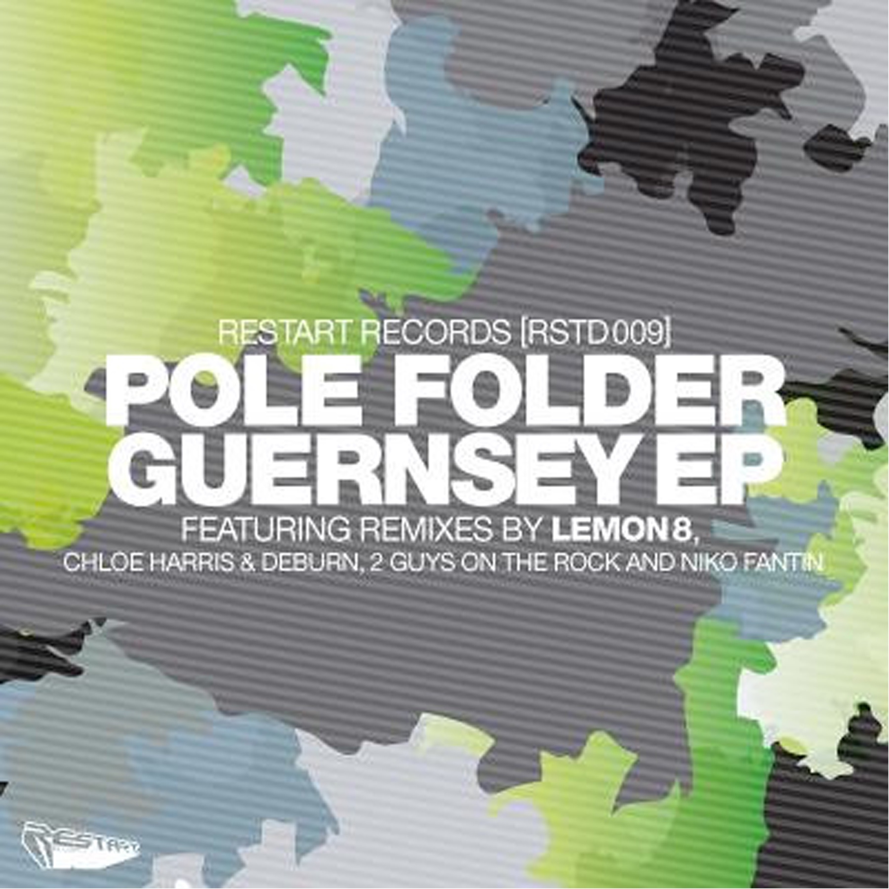 Official Guernsey EP artwork for Pole Folder featuring the 2 Guys On The Rock remix