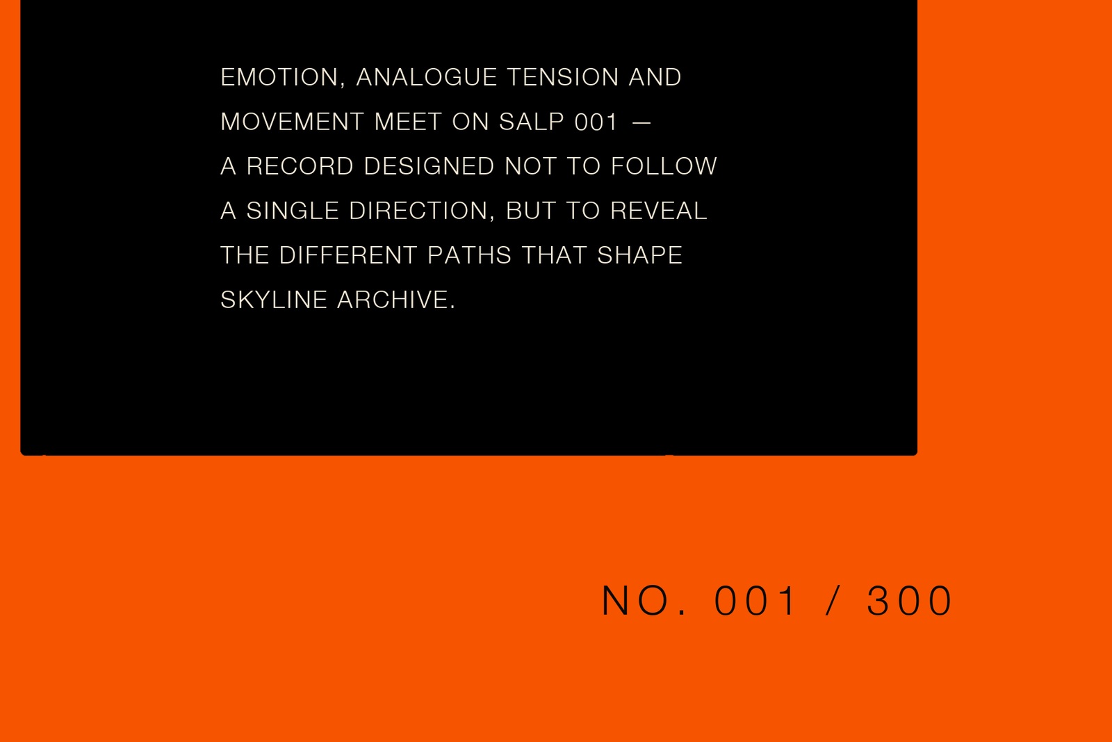 Detail of SALP 001 back cover showing serial number No. 001 of 300